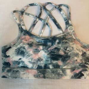 Gaiam Sports bra cross cross straps lightly padded size Small NEW